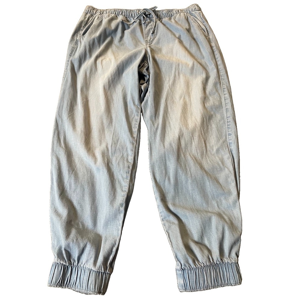 Nine West Lyocell Jogger Pants XL Blue Pull On Lightweight Athleisure Lounge